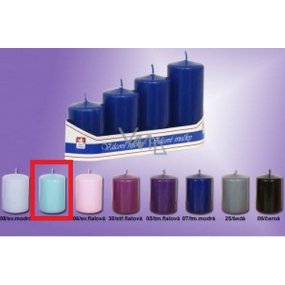 Lima Pyramid candle smooth turquoise cylinder diameter 40 mm 4 pieces