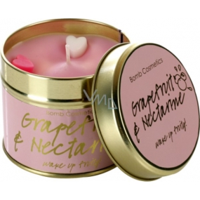 Bomb Cosmetics Grapefruit and nectarine Scented natural, handmade candle in a tin can burns for up to 35 hours