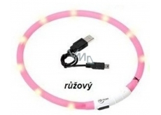 Karlie Flamingo svíticí LED obojek pro psy růžový, uni velikost 20-75 cm, dobíjecí