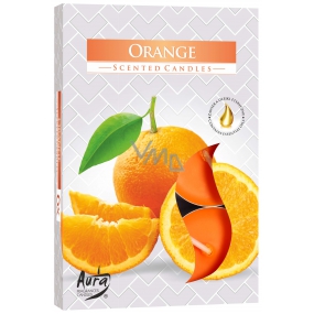 Bispol Aura Orange - Orange scented tea candles 6 pieces