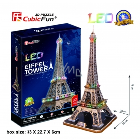 CubicFun Puzzle 3D Eiffel Tower LED illuminated 82 pieces night edition 39 x 78 x 36 cm