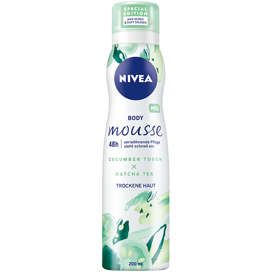 Nivea Body Mousse Crispy Cucumber & Matcha Tea refreshing body foam for dry skin 200 ml