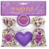 Le Chatelard Violet cloth bag filled with fragrance mixture 2 x 18 g + Marselle heart-shaped toilet soap 100 g + Violet fragrant bag 2 x 18 g, cosmetic set