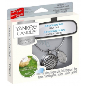 Yankee Candle Clean Cotton - Pure cotton basic scent for car metal silver tag Charming Scents set Geometric 13 x 15 cm, 90 g