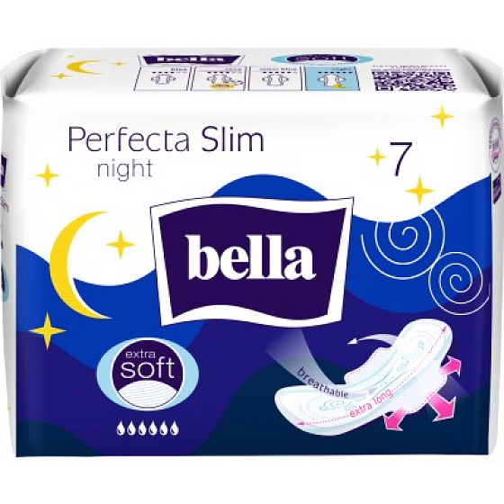 Bella Perfecta Slim Night Extra Soft ultra-thin sanitary pads with wings 7 pieces
