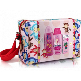 Fa Kids Mermaid Shower Gel 250 ml + Schauma Kids Girl Hair Shampoo 250 ml + Vademecum Junior Strawberry Toothpaste 75 ml + cosmetic bag, cosmetic set for girls