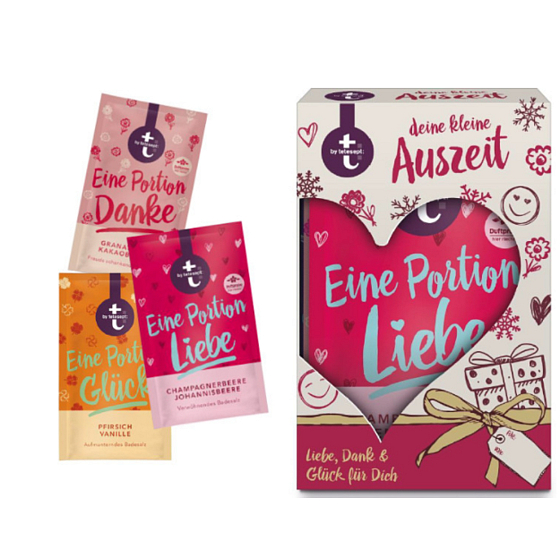 Tetesept Serving Thanks Bath Salt 60 g + Serving Love Bath Salt 60 g + Serving Friendship Bath Salt 60 g cosmetic set