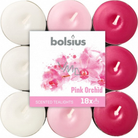 Bolsius Aromatic Pink Orchid - Pink Orchid Scented Tealight Candles 18 pieces, burn time 4 hours