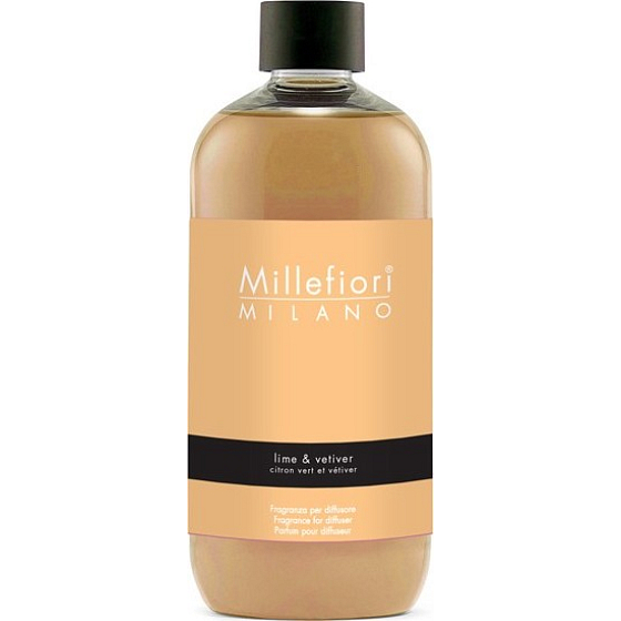 Millefiori Milano Natural Lime & Vetiver - Lime and vetiver Diffuser refill for incense stalks 500 ml