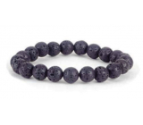 Lava black bracelet elastic natural stone, bead 8 mm / 16-17 cm, born of the four elements