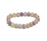 Tourmaline pink bracelet elastic natural stone, ball 8 mm / 16-17 cm, guardian of good mood