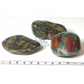 Epidot, Tumbled natural stone 40 - 100 g, 1 piece, heart healing stone