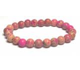 Jasper / Regalite Imperial sea sediment pink bracelet elastic mixed mineral, ball 8 mm / 16 - 17 cm