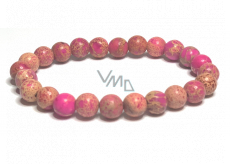 Jasper / Regalite Imperial sea sediment pink bracelet elastic mixed mineral, ball 8 mm / 16 - 17 cm