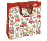 Nekupto Gift paper bag luxury 33 x 33 cm Christmas car with gifts