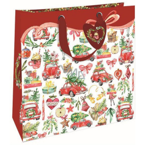 Nekupto Gift paper bag luxury 33 x 33 cm Christmas car with gifts