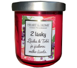 Heart & Home Fresh grapefruit and blackcurrant soy scented candle with inscription From love 110 g