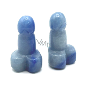 Avanturine blue Penis for luck, natural stone for building approx. 3 cm, lucky stone