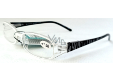 Berkeley Reading Dioptric Glasses +1.5 plastic white, black sides silver lines 1 piece MC2089