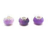 Agate purple facet pendant round natural stone 14 mm 1 piece