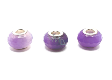 Agate purple facet pendant round natural stone 14 mm 1 piece, adds recoil and strength