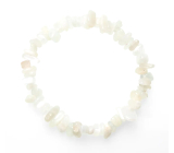 Moonstone white bracelet elastic chopped natural stone 19 cm, stone of destiny