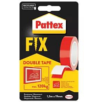 PATTEX Fix double-sided extra strong adhesive mounting tape, load capacity 120 kg, 1.5 m × 19 mm