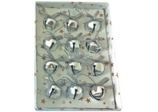 Silver bells in a box of 2 cm, 12 pieces