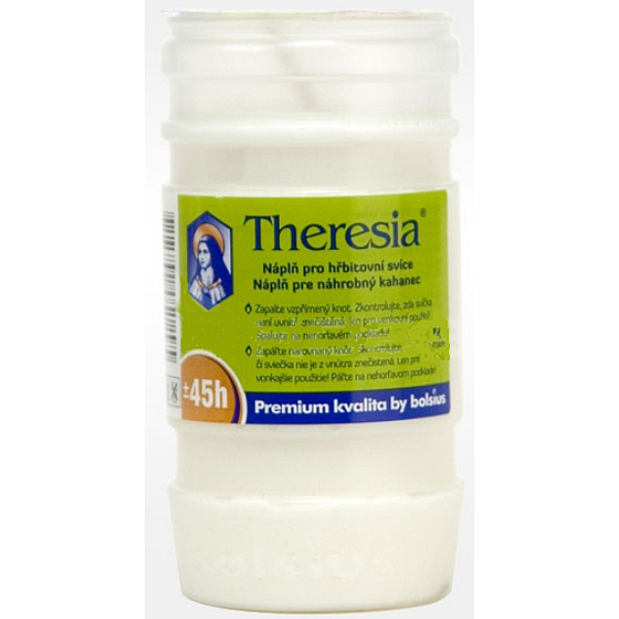 Bolsius Theresia cemetery candle patron white 45 hours 145 g