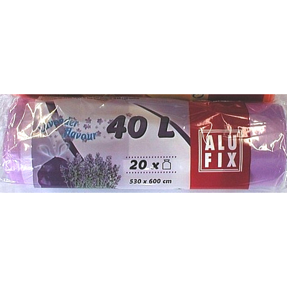 Alufix Aroma Lavender retractable garbage bags, 14µ, 40 liters, 53 x 60 cm, 20 pieces