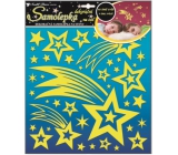 Wall stickers comet and stars with glitter glowing in the dark 31 x 29 cm