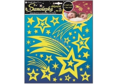 Wall stickers comet and stars with glitter glowing in the dark 31 x 29 cm