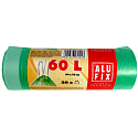 Alufix Trash bags retractable green, 15 µ, 60 liters, 64 x 71 cm, 20 pieces HDPE