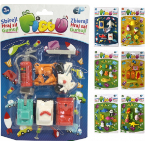 EP Line Figgu erasers of various shapes, contains 5 - 6 erasers, recommended age 3+