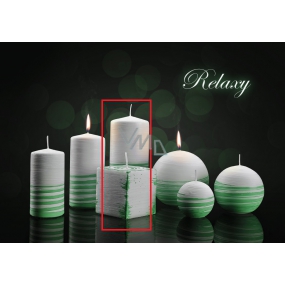 Lima Aromatic spiral Relay candle white - green cylinder 70 x 150 mm 1 piece