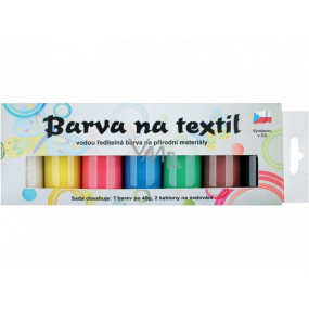 Kreativ Color Colors for textiles - dark and colored material, set of 7 colors 20 g + 2 stencils 6.5 x 2 cm