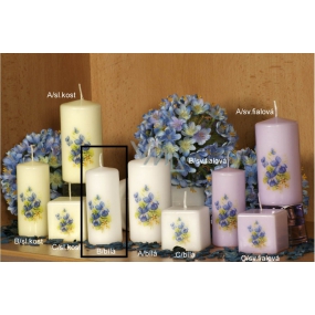 Lima Scent of Flowers Violet scented candle white with decal cylinder 50 x 100 mm 1 piece