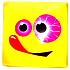 Nekupto Magnet Emoji Smiley square yellow, with tongue 4 x 4 cm