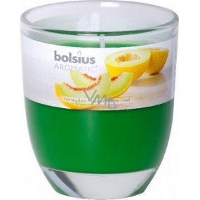 Bolsius Aromatic Honeydew Melon - Sweet Melon scented candle in glass 70 x 80 mm 290 g, burning time 35 hours
