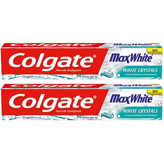 Colgate Max White White Crystals toothpaste 2 x 75 ml, duopack
