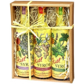 Kitl Syrob Bio Elderflower syrup 500 ml + Ginger syrup 500 ml + Mint syrup for homemade lemonade 500 ml, gift box