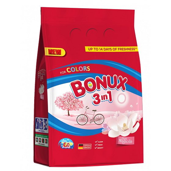 Bonux Color Pure Magnolia 3in1 laundry detergent for colored clothes 60 loads 4.5 kg