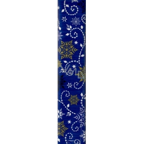 Zöwie Gift wrapping paper 70 x 500 cm Christmas blue gold and white snowflakes