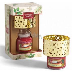 Yankee Candle Unwrap The Magic - Expand the magic scented candle Classic small glass 104 g + metal shade 1 piece, Christmas gift set