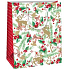 Ditipo Gift paper bag 18 x 10 x 22.7 cm white twig needles, holly, bows C