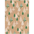 Ditipo Gift wrapping paper 70 x 200 cm Christmas KRAFT Green, beige trees