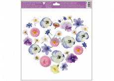 Window film without glue pansy heart 30 x 33,5 cm