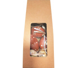 Plastic eggs for hanging brown and white 6 cm 6 pieces in paper bag
