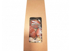 Plastic eggs for hanging brown and white 6 cm 6 pieces in paper bag