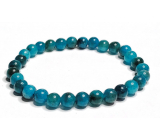 Apatit blue bracelet elastic natural stone, ball 8 mm / 16 - 17 cm, stone realization